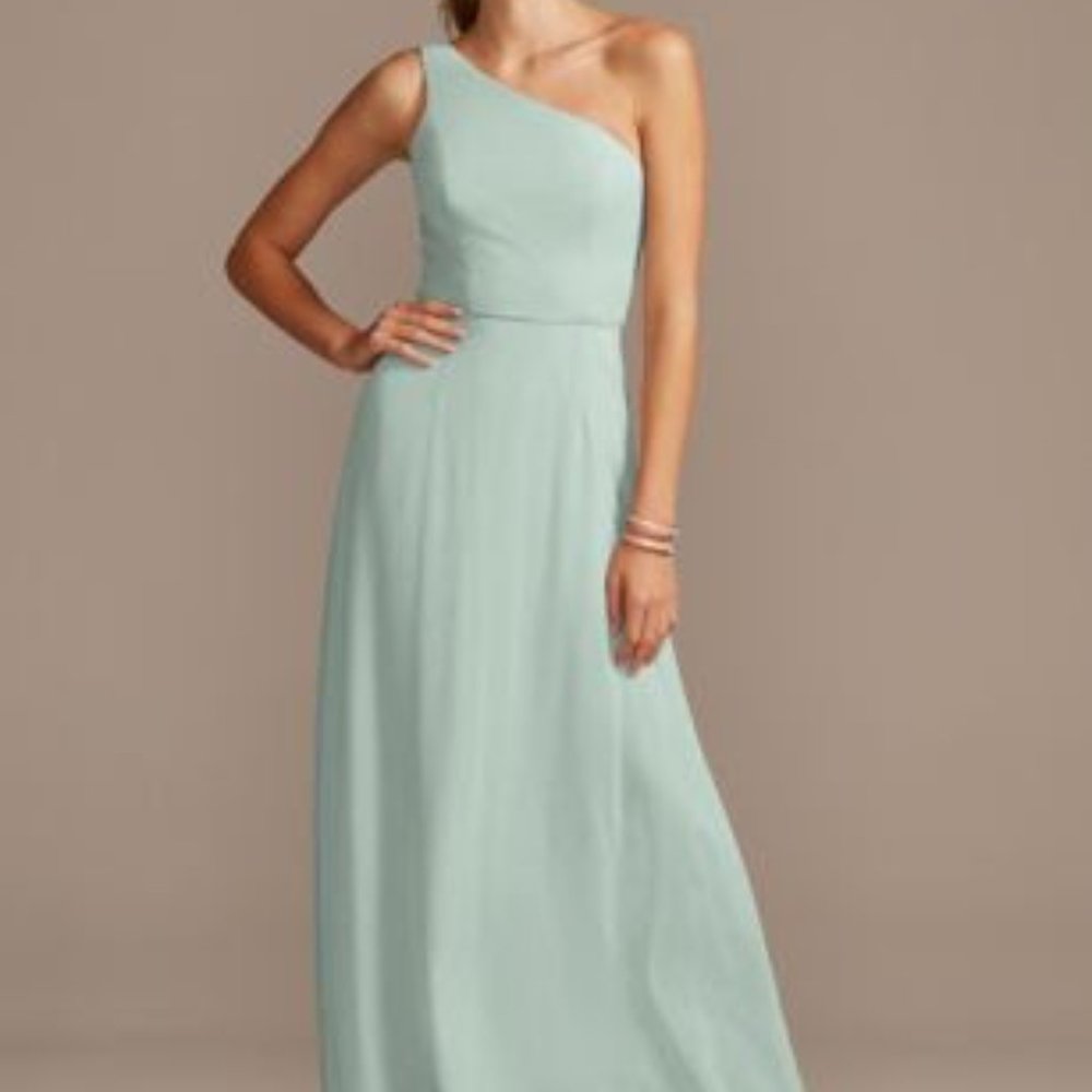 One-Shoulder Simple Chiffon Bridesmaid Dress